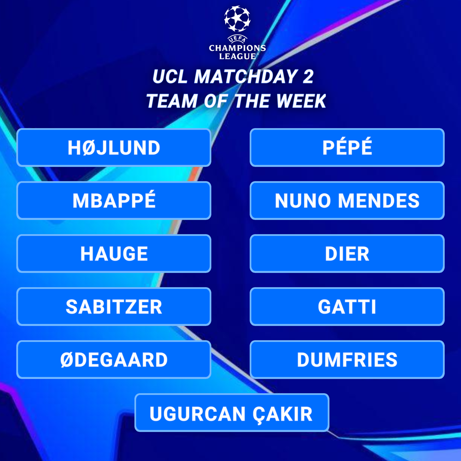ucl team of the week matchday 2 mbappe